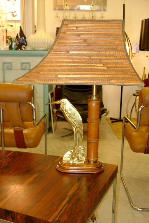 French 1950's Bamboo Table Lamp For Sale 5