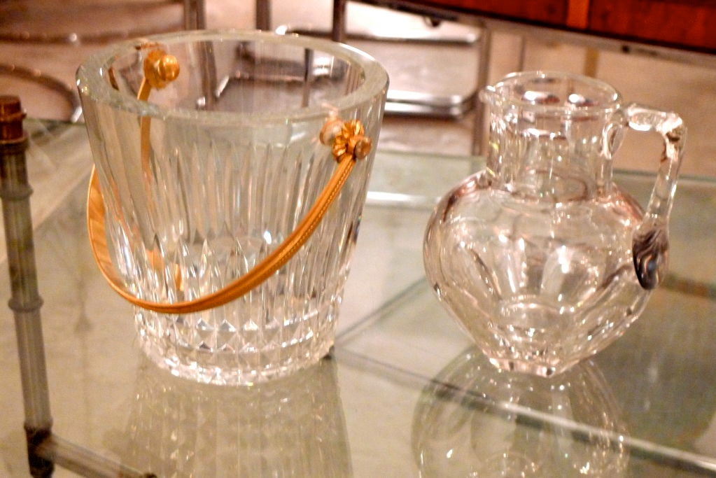 Vintage Baccarat Ice Bucket and Water Pitcher 3