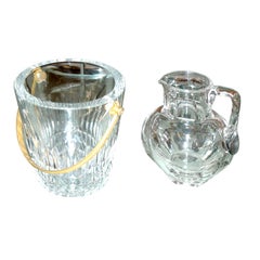 Retro Baccarat Ice Bucket and Water Pitcher