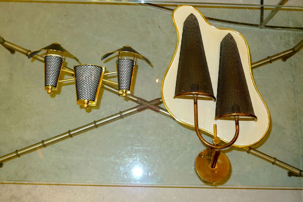 Three Light Wall Sconce Attributed to Jacques Biny For Sale 1