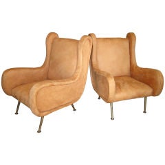 Pair of 1950's Italian Lounge Chairs