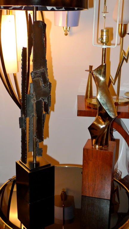 Monumental Brutalist Iron Lamp by Richard Barr for Laurel For Sale 1