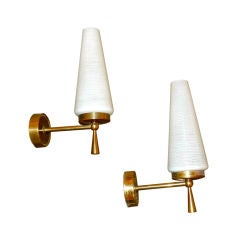 Pair of Petite French Modernist Sconces
