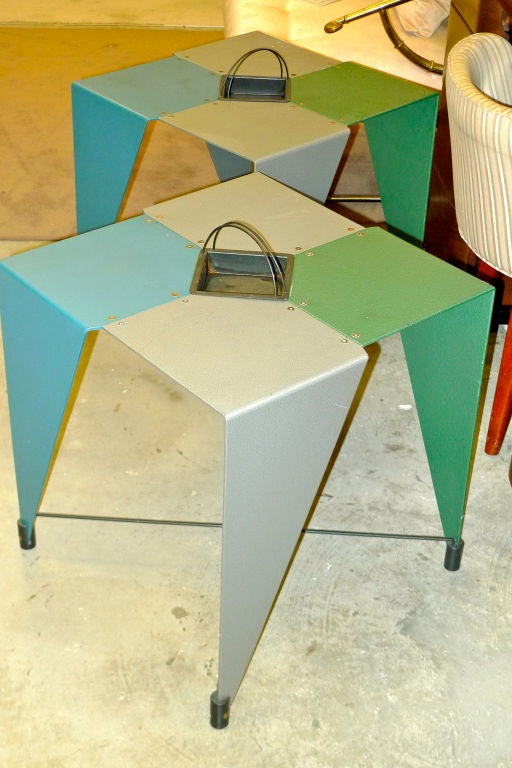 Italian Pair of Harlequin Tables For Sale