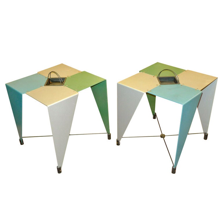 Paire de tables arlequin