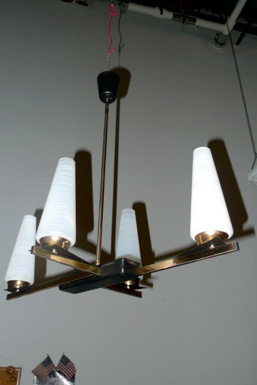 Mid-20th Century French 1950's Cruciform Chandelier by Arlus For Sale