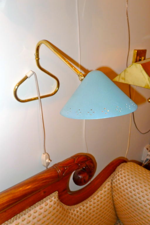 Aluminum Swedish 1950's Table or Wall Mounted Lamp For Sale