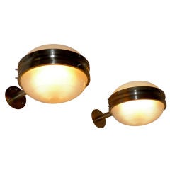 Pair of Satin Nickel Wall Lights by Sergio Mazza for Artemide