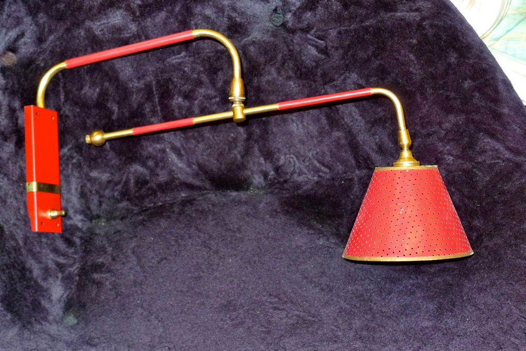 French 1950's Pivoting Swing Arm Sconce
