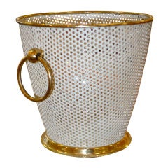 Vintage French 1950
s Perforated Metal Ice Bucket