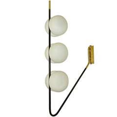 French 1950's 6 Globe Wall or Ceiling Lamp by Lunel