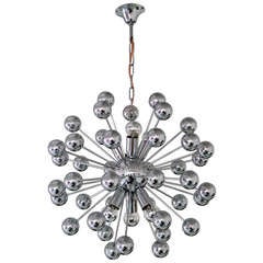 1970's Chrome Sputnik Chandelier 9