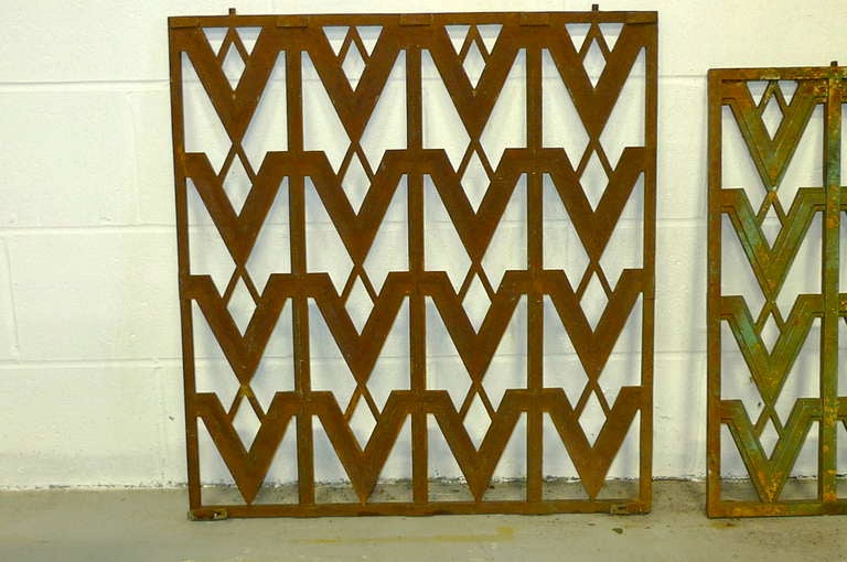 Mid-20th Century Art Deco Cast Iron Grille in Letter 