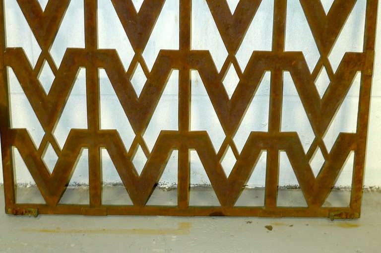 Art Deco Cast Iron Grille in Letter 