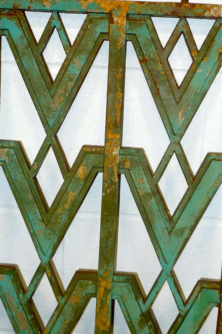 Art Deco Cast Iron Grille in Letter 
