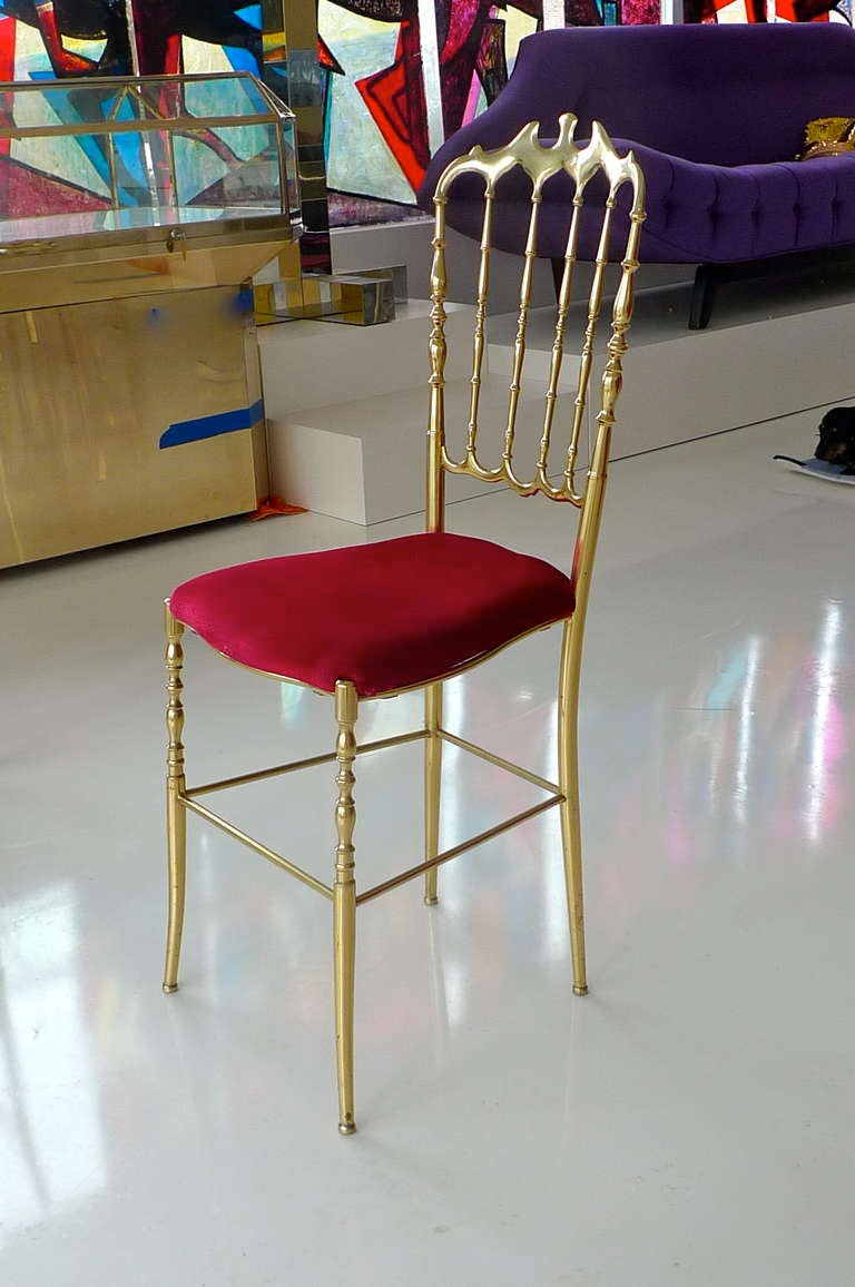 Solid Brass Chiavari Chair In Excellent Condition In Hanover, MA