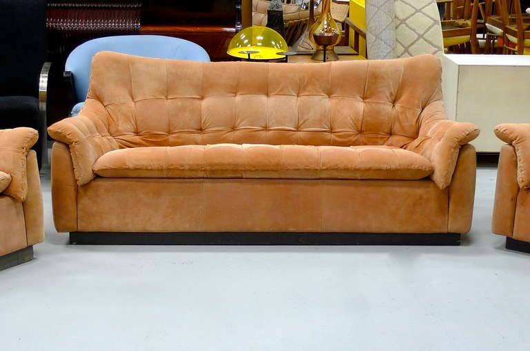 Mid-Century Modern 1970's Brazilian Sofa, Love Seat & Lounge Chair