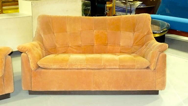Late 20th Century 1970's Brazilian Sofa, Love Seat & Lounge Chair