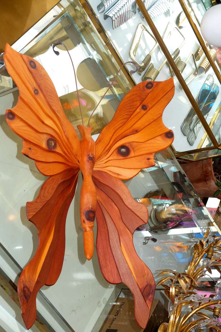 large wooden butterfly