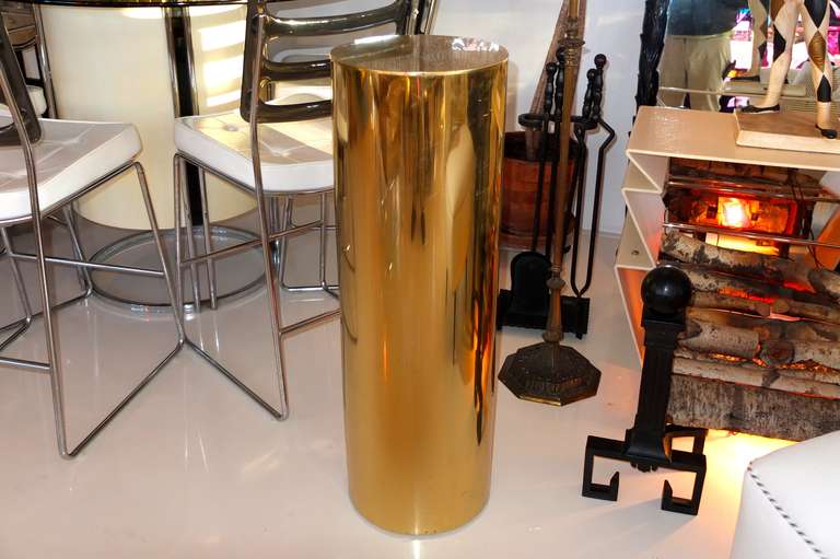 Curtis Jere Brass Pedestal, Signed In Good Condition In Hanover, MA