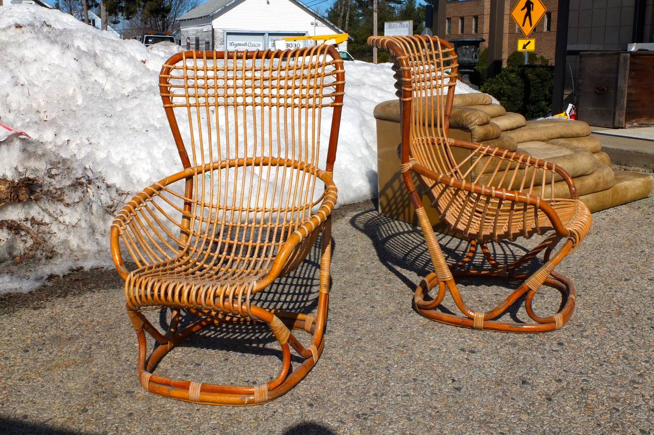 Tito Agnoli Rattan Armchair for Bonacina, 1963 2