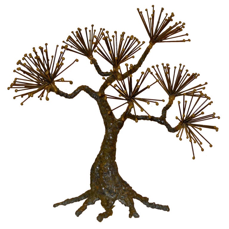 Tree en métal sculptural signé « Alanis ».