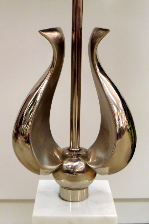Sculptural Lyre Laurel Table Lamp