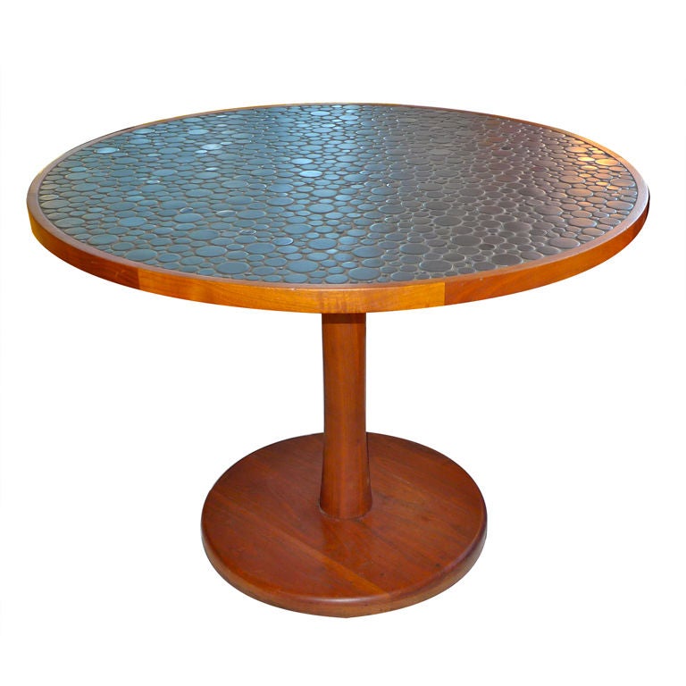 Ceramic Pebble Tile Top Dining Table by Gordon Martz