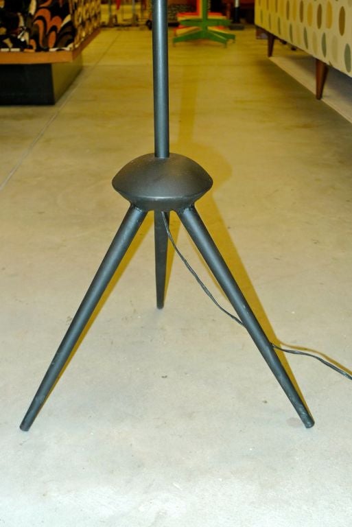 Mid-20th Century Three Lantern Tripod Floor Lamp by Arlus For Sale