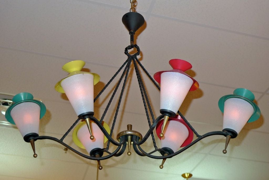 Lampadaire tripode à trois lanternes d'Arlus en vente 1