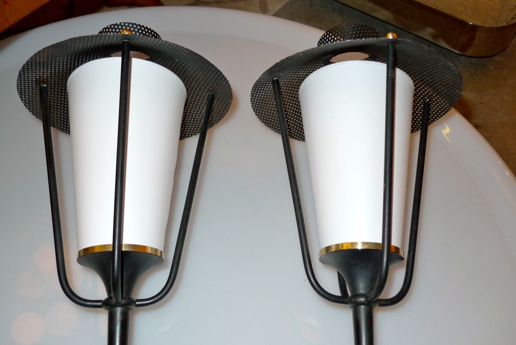 Pair of French 1950's Lantern Sconces 3