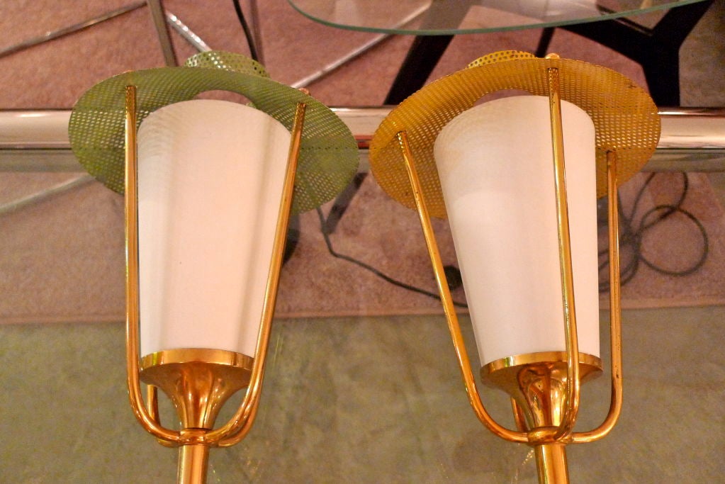 1950's French Lantern Wall Sconces by Arlus 1