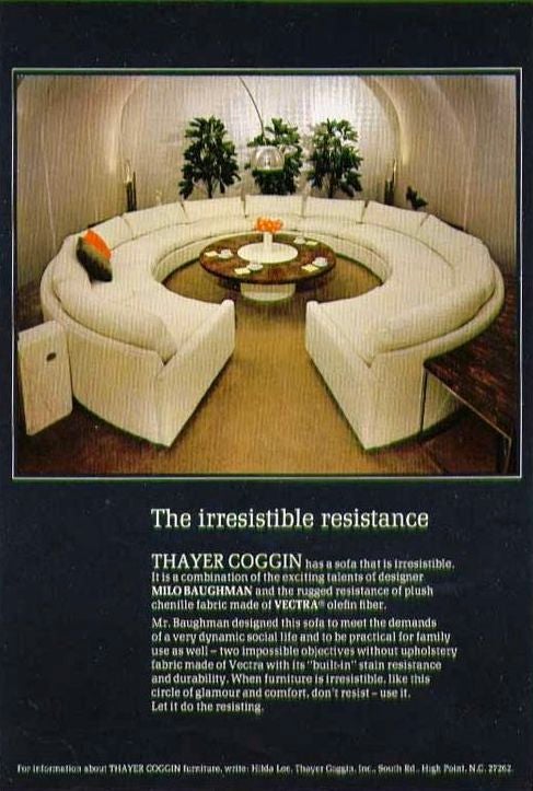Mid-20th Century Milo Baughman for Thayer Coggin Round Three Piece Sectional Sofa