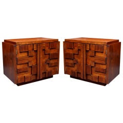 Pair of Vintage 1970's Brutalist Nightstands 5