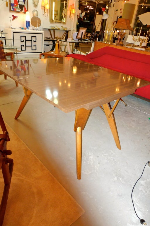 Mid-20th Century Convertible Cocktail-Console-Dining Table