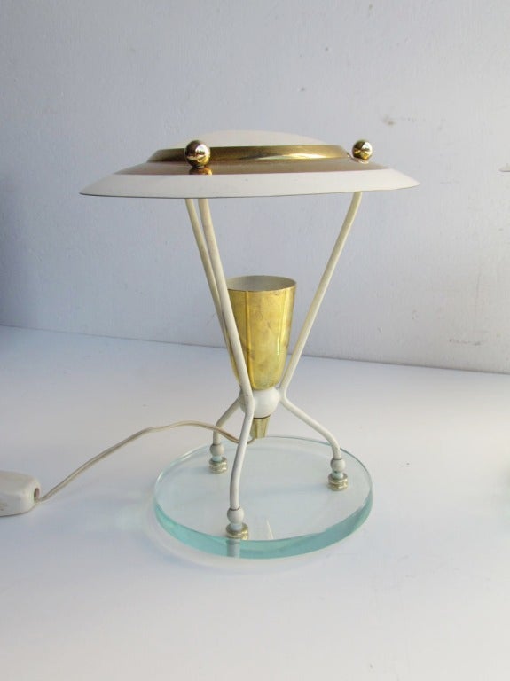 Pair of Petite Italian Boudoir Lamps In Good Condition For Sale In Hanover, MA