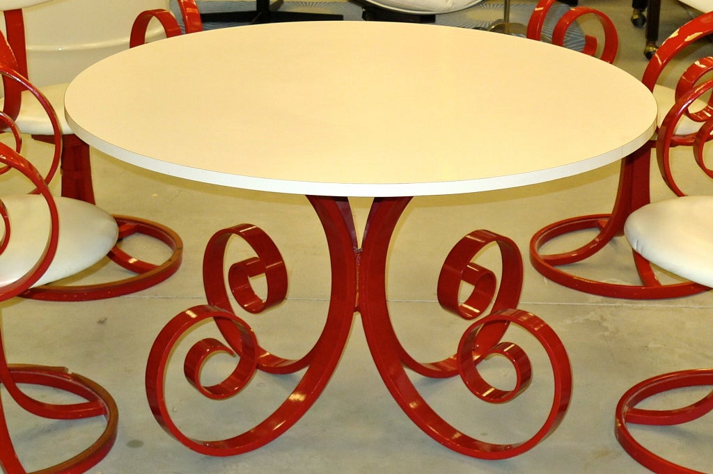 Four George Mulhauser for Plycraft Sultana Chairs with Round Table 1