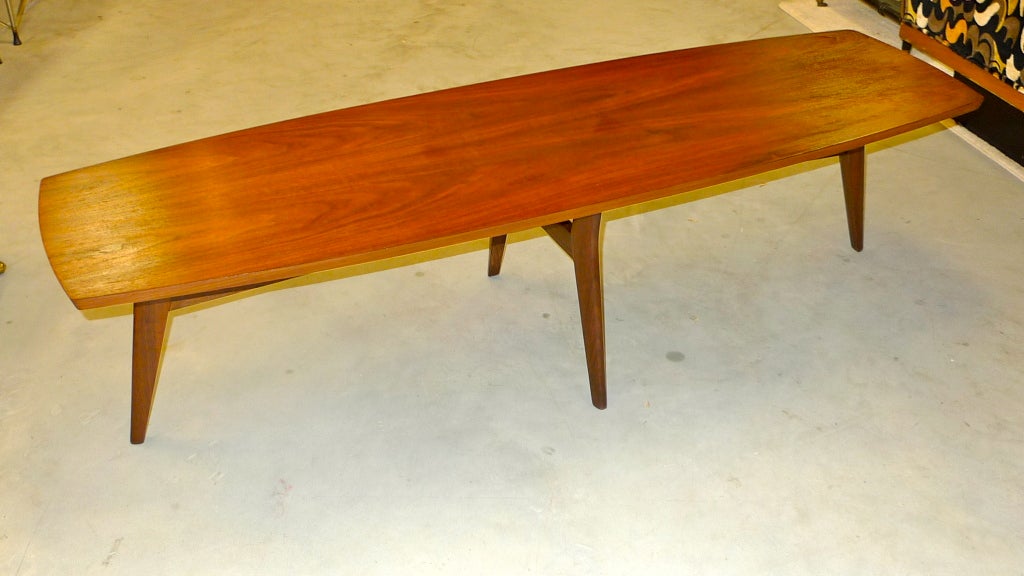 Stylish American Walnut Floating Surfboard Cocktail Table 3