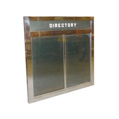 Art Deco Chrom & Glas Wolkenkratzer Directory-Schild