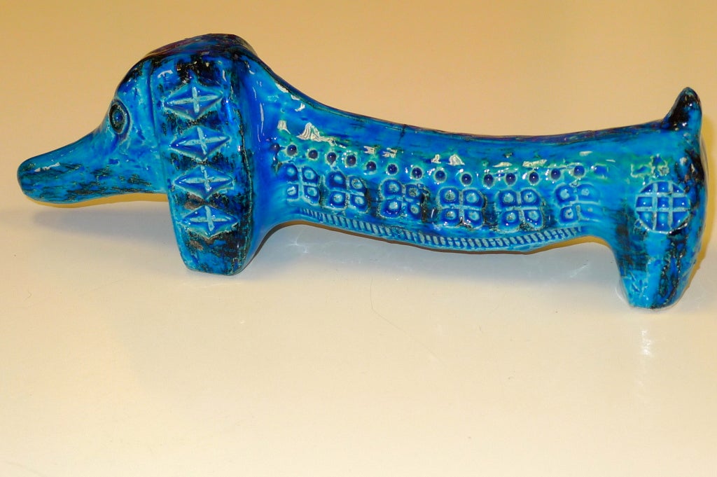 Pair of Rimini Blue Italian Ceramic Dachshunds 2