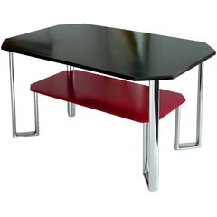 Vintage Bauhaus Two-Tier Chromium & Cellulosed Table from Heal and Son, 1931