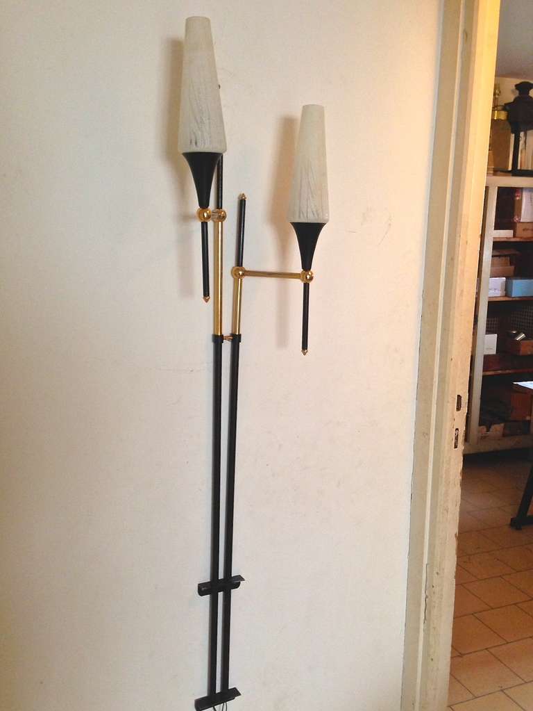 Mid-Century Modern Wall Mounted French 1950's Bracket Sconce