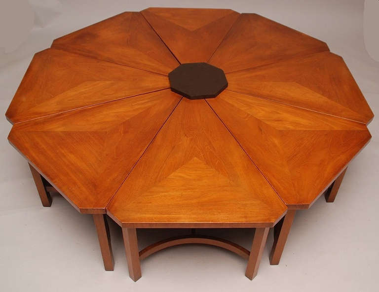 Mid-Century Modern Kittinger Kaleidoscope Eight Wedge Cocktail Table
