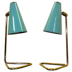 Pair of Table or Wall-Mounted Italian Lamps by Stilux Milano