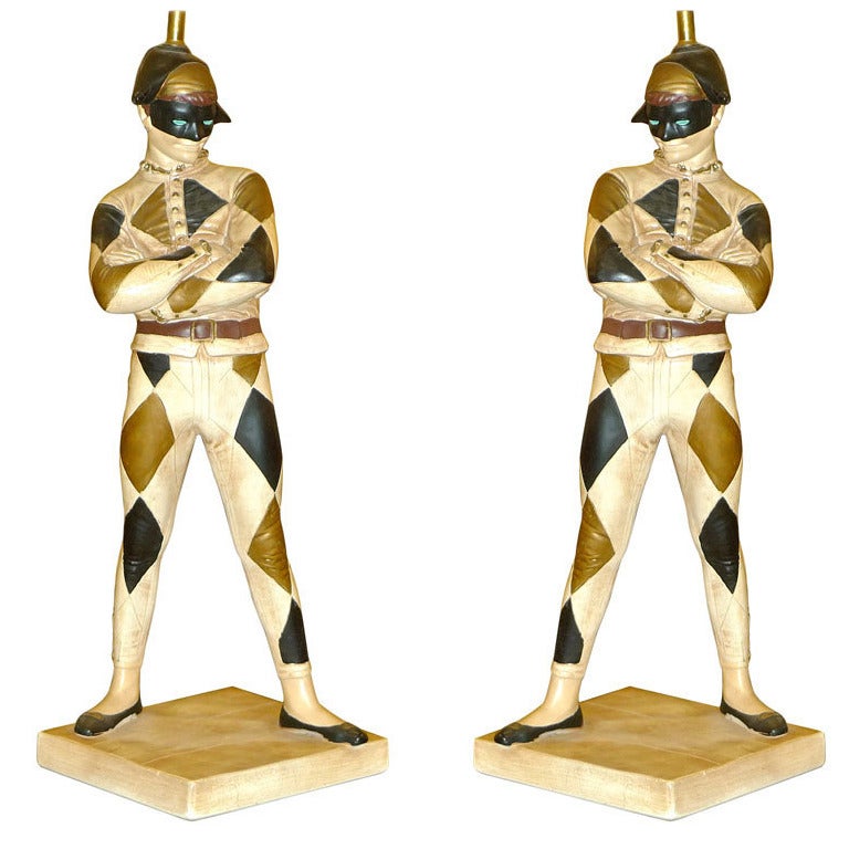 Monumental Pair of Harlequin Lamps by marbro