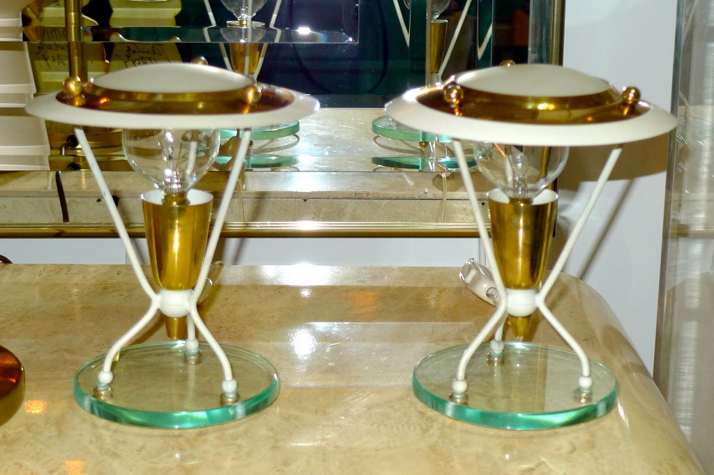 Pair of Petite Italian Boudoir Lamps For Sale 3