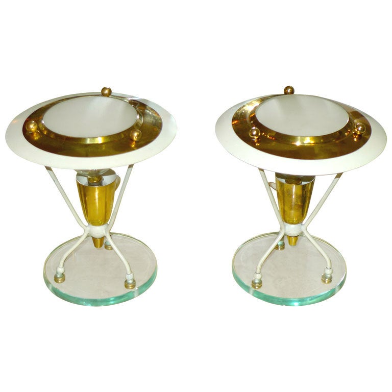 Pair of Petite Italian Boudoir Lamps For Sale