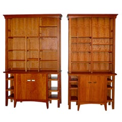 Solid Cherry Arts & Crafts Style Credenza & Book Shelves