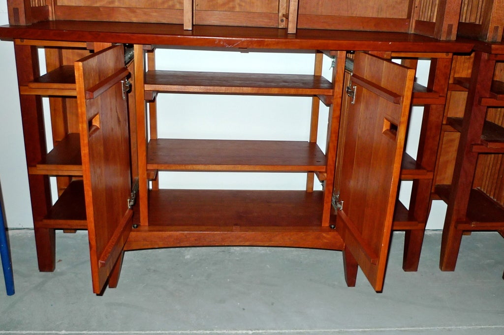 Solid Cherry Arts & Crafts Style Credenza & Book Shelves 1