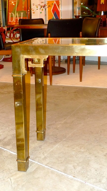 Mastercraft Brass Greek key Long Console Table 3